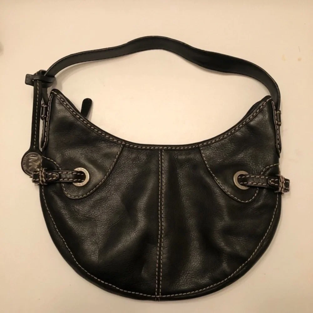 Michael kors vintage black leather hobo bag purse